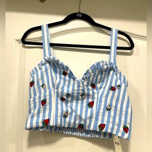 NWT Anthropologie Maeve strawberry crop top - size 6